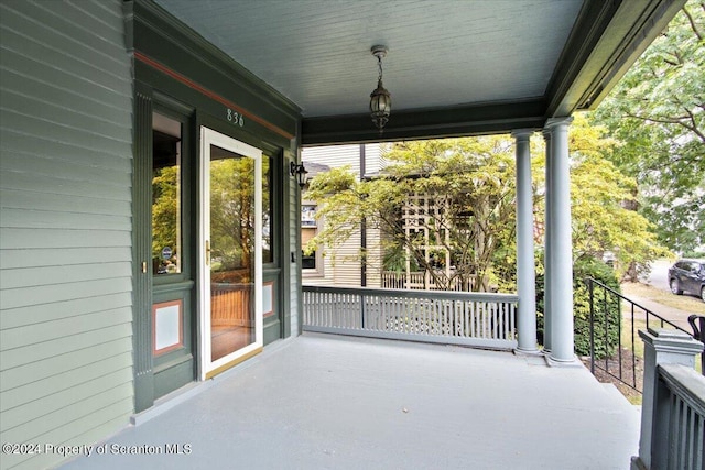 view of patio / terrace with a porch