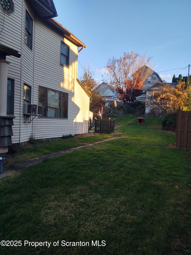 view of yard featuring fence