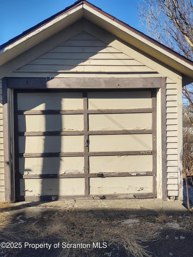 view of garage