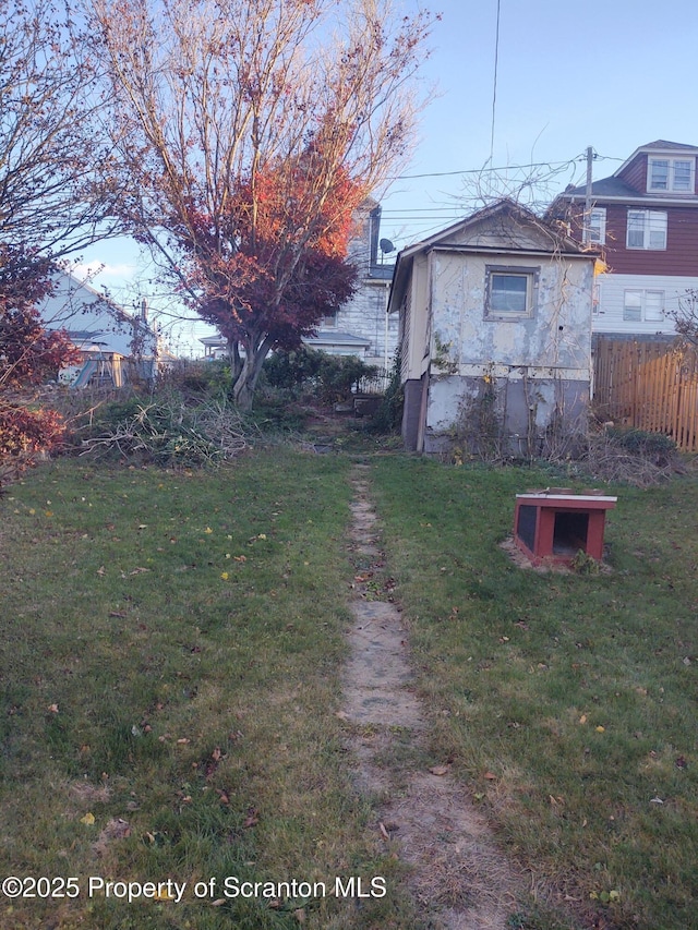 view of yard with fence