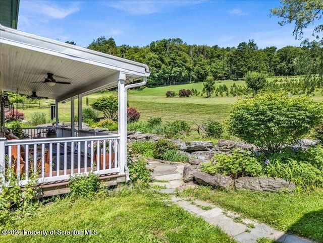 1715 Booth Rd, Hallstead, PA 18822 - view of green lawn with a ceiling fan