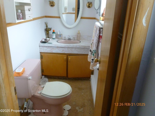 bathroom with toilet and vanity