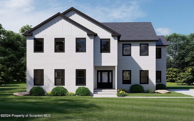 view of front facade featuring a front lawn