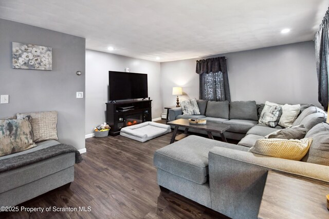 217 N Everett Ave, Scranton, PA 18504 - living area with baseboards, recessed lighting, and wood finished floors