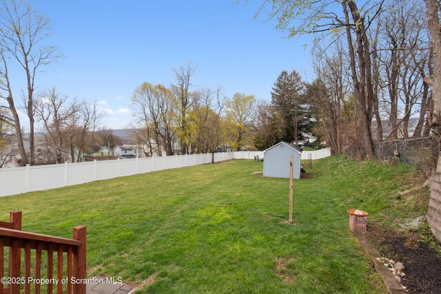 217 N Everett Ave, Scranton, PA 18504 - view of yard featuring a fenced backyard, a storage shed, and an outbuilding