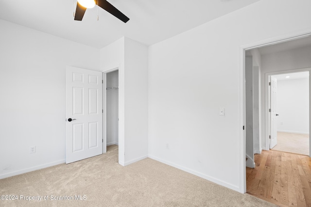 interior space featuring ceiling fan