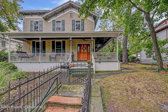 italianate home with a porch