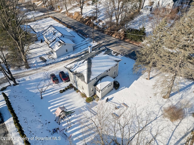 view of snowy aerial view