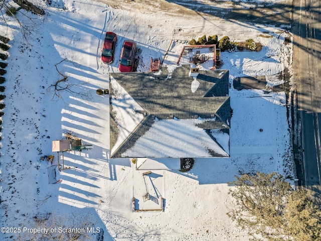 view of snowy aerial view