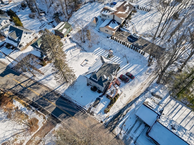 view of snowy aerial view