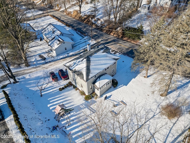 view of snowy aerial view