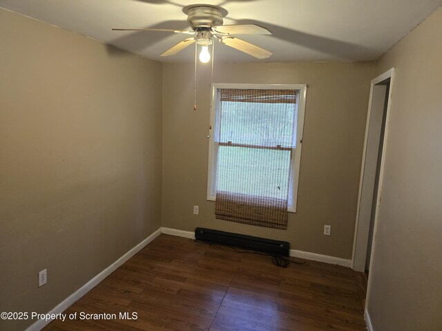1563 Black Birch Way, Tobyhanna, PA 18466 - empty room with wood finished floors, ceiling fan, and baseboards