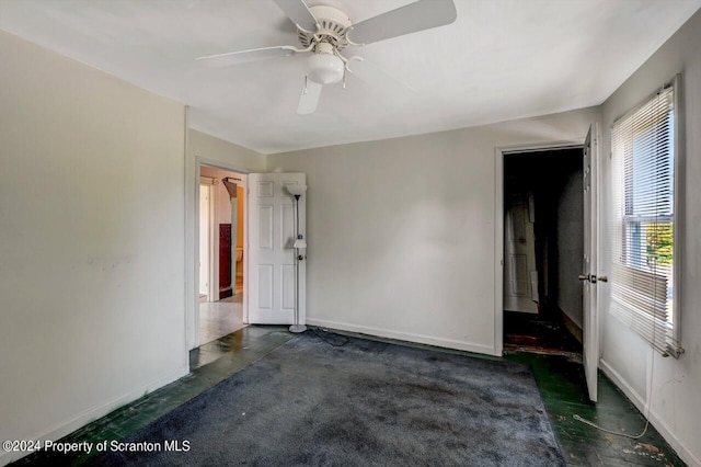 spare room featuring ceiling fan