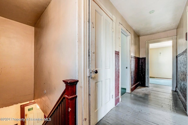 hall featuring hardwood / wood-style floors