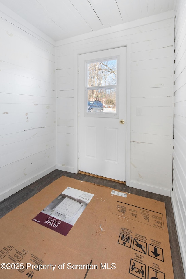 entrance foyer with wooden walls