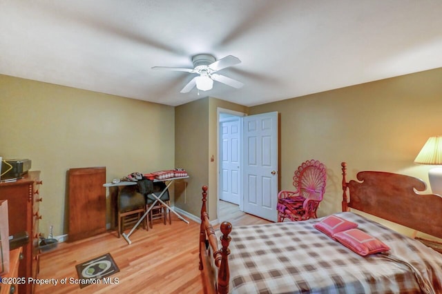 7 Lakeside Dr, Clarks Summit, PA 18411 - bedroom featuring wood finished floors, baseboards, and ceiling fan