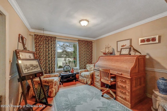 7 Lakeside Dr, Clarks Summit, PA 18411 - office space featuring crown molding and wood finished floors