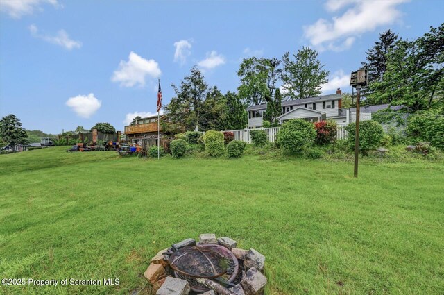 7 Lakeside Dr, Clarks Summit, PA 18411 - view of yard with an outdoor fire pit