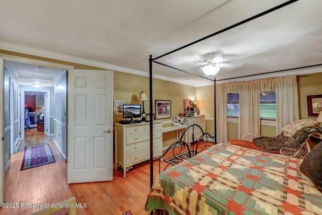 7 Lakeside Dr, Clarks Summit, PA 18411 - bedroom with light wood-style flooring and ornamental molding