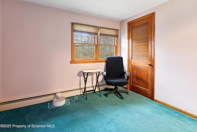 410 Lake Spangenberg Rd, Jefferson Twp, PA 18436 - sitting room with carpet flooring, baseboard heating, and baseboards