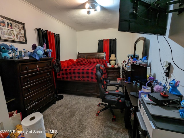 121 Sand St, Dunmore, PA 18510 - bedroom with carpet flooring and ornamental molding