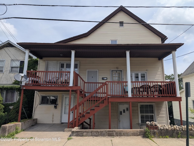 121 Sand St, Dunmore, PA 18510 - view of front of property with covered porch and stairs