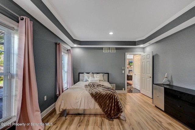 1015 Circle Green Dr Unit L 25, South Abington Twp, PA 18411 - bedroom featuring wood finished floors, crown molding, baseboards, and recessed lighting
