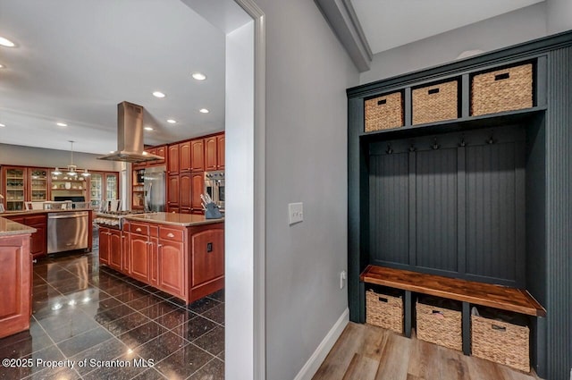 1015 Circle Green Dr Unit L 25, South Abington Twp, PA 18411 - mudroom featuring baseboards and recessed lighting