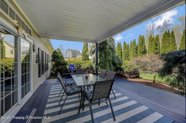 1015 Circle Green Dr Unit L 25, South Abington Twp, PA 18411 - wooden deck with outdoor dining space