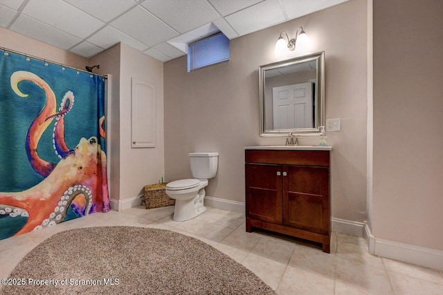 1015 Circle Green Dr Unit L 25, South Abington Twp, PA 18411 - full bath with tile patterned flooring, vanity, baseboards, toilet, and a shower with shower curtain