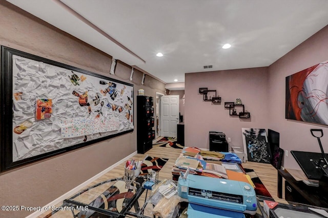 1015 Circle Green Dr Unit L 25, South Abington Twp, PA 18411 - office area with wood finished floors, baseboards, and recessed lighting