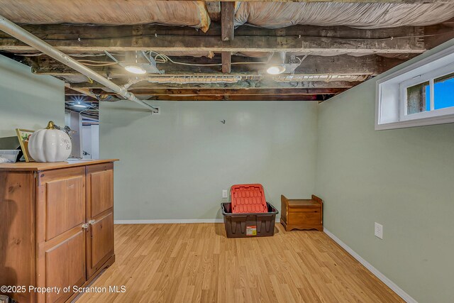 115 Marion St, Old Forge, PA 18518 - basement featuring light wood finished floors and baseboards