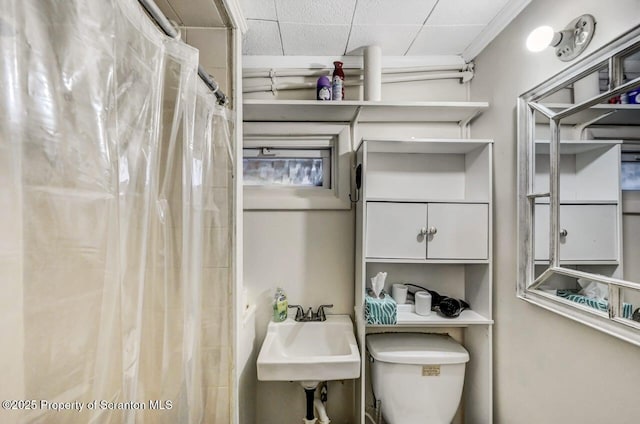 bathroom with sink and toilet