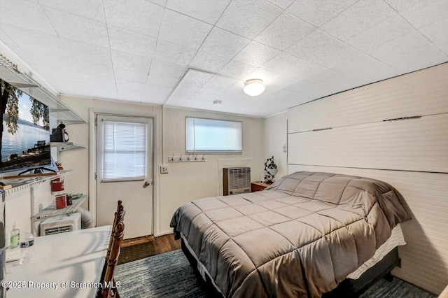 bedroom featuring dark hardwood / wood-style flooring