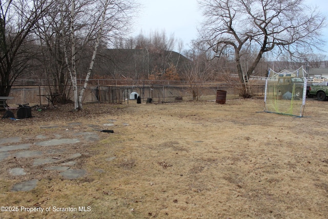 view of yard featuring fence