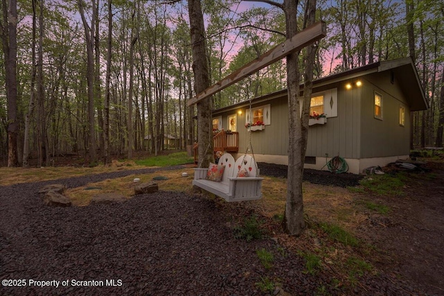 13 S Lehigh River Dr, Clifton Twp, PA 18424 - view of property exterior at dusk