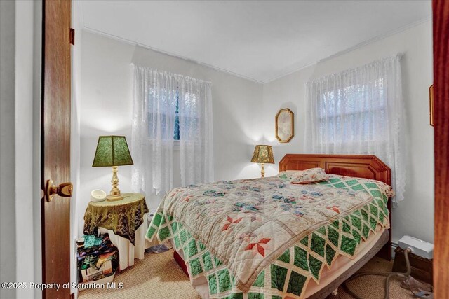 13 S Lehigh River Dr, Clifton Twp, PA 18424 - bedroom with carpet flooring and crown molding
