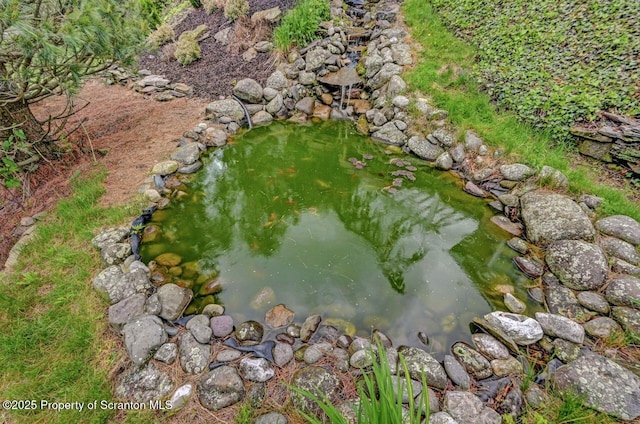 214 Oak St, Dunmore, PA 18512 - exterior view of a garden pond