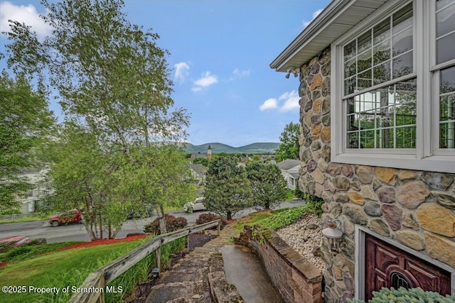 214 Oak St, Dunmore, PA 18512 - view of yard featuring a mountain view