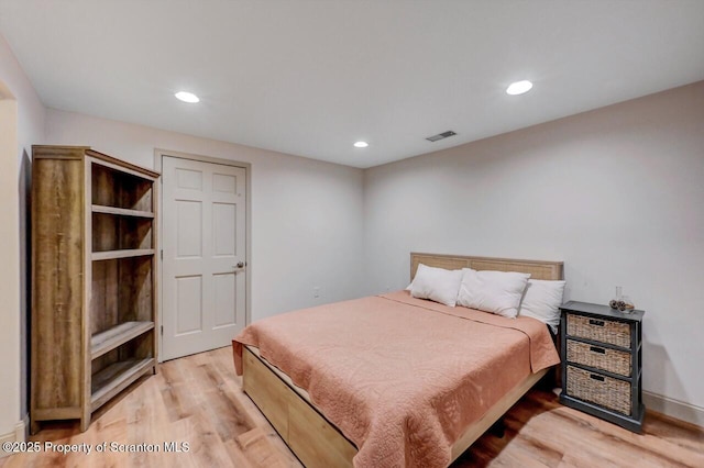 214 Oak St, Dunmore, PA 18512 - bedroom with light wood-type flooring and recessed lighting