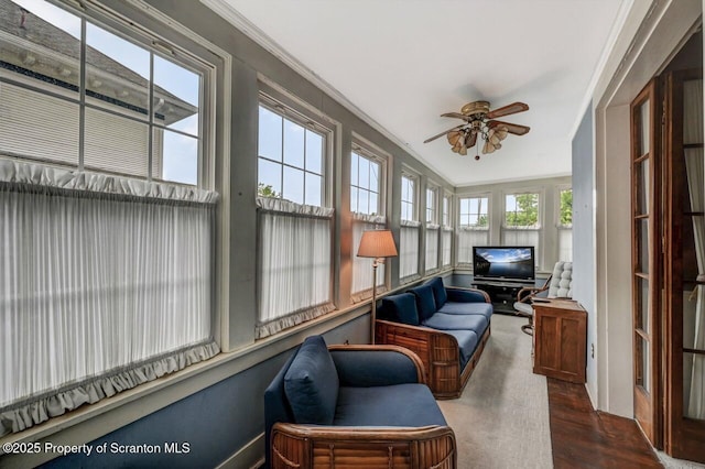 1614 Jefferson Ave, Dunmore, PA 18509 - sunroom / solarium featuring crown molding and wood finished floors