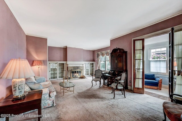 1614 Jefferson Ave, Dunmore, PA 18509 - living room with carpet flooring and a glass covered fireplace