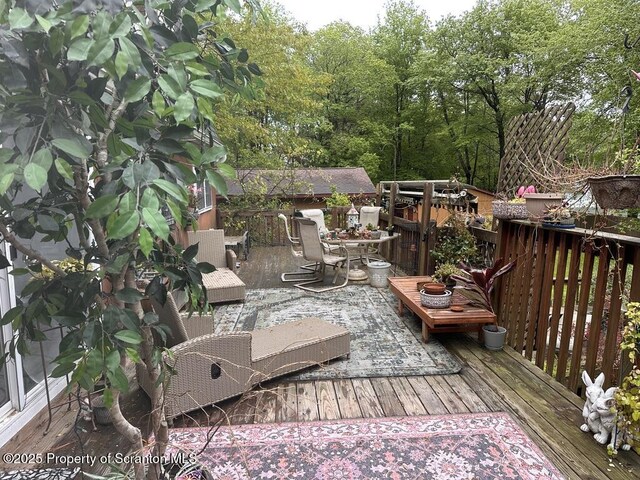 2119 Vacation Ln, Pocono Summit, PA 18346 - deck with outdoor dining area