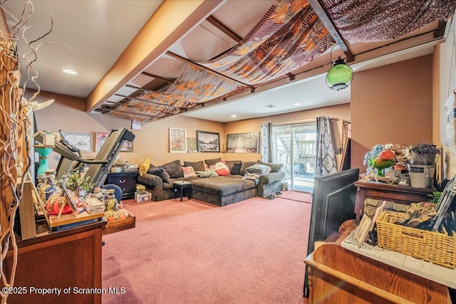 2119 Vacation Ln, Pocono Summit, PA 18346 - carpeted living area with recessed lighting
