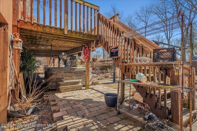 2119 Vacation Ln, Pocono Summit, PA 18346 - view of patio / terrace with stairs and a deck