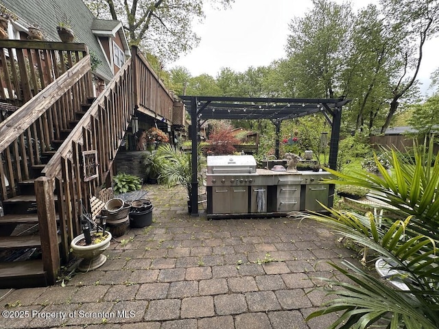 2119 Vacation Ln, Pocono Summit, PA 18346 - view of patio / terrace with stairway and a pergola