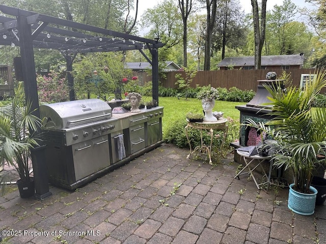 2119 Vacation Ln, Pocono Summit, PA 18346 - view of patio / terrace featuring a pergola and an outdoor kitchen