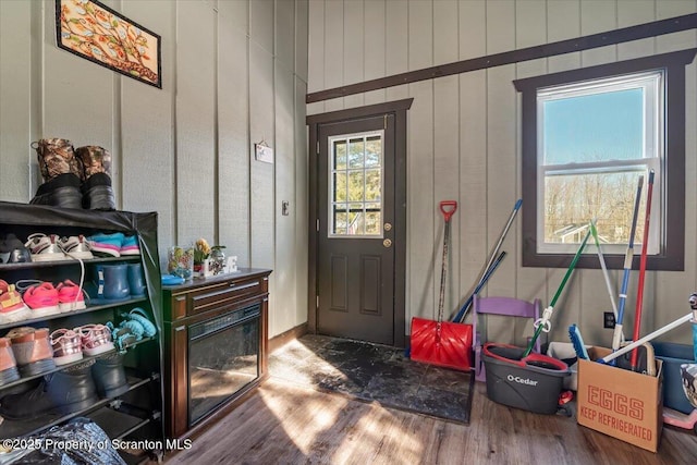 foyer entrance featuring hardwood / wood-style flooring