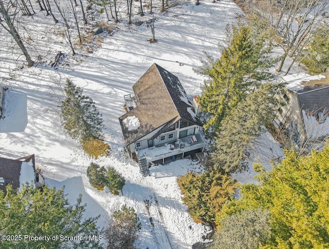 view of snowy aerial view