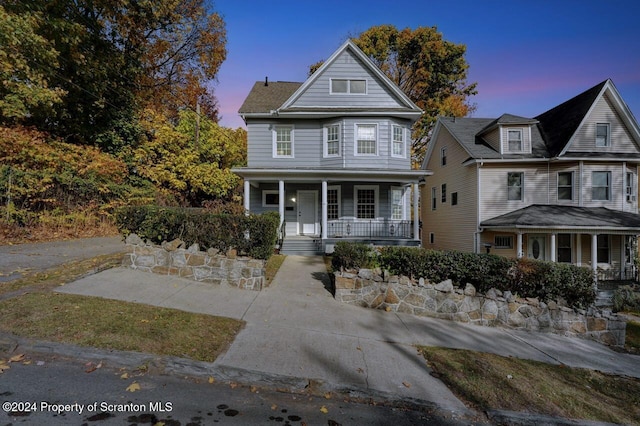 view of front of property with covered porch